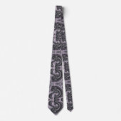 Luxury Black Lavender Paisley Diamond Neck Tie ネクタイ (正面)