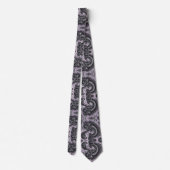 Luxury Black Lavender Paisley Diamond Neck Tie ネクタイ (裏面)