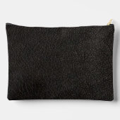 Luxury Black Leather Gold Monogram Business Brand アクセサリーポーチ (裏面)