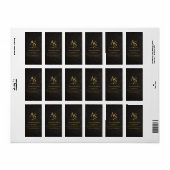Luxury Black Leather Gold Monogram Business Brand ラベル (フルシート)