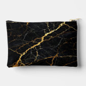 Luxury Black Marble Gold Monogram Business Brand アクセサリーポーチ (裏面)