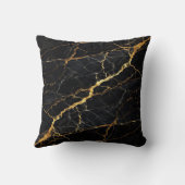 Luxury Black Marble Gold Monogram Business Brand クッション (裏面)