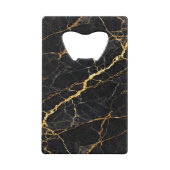 Luxury Black Marble Gold Monogram Business Brand クレジットカード栓抜き (裏面)