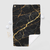 Luxury Black Marble Gold Monogram Business Brand ゴルフタオル (インサイチュ)