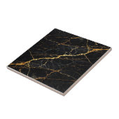 Luxury Black Marble Gold Monogram Business Brand タイル (側面)