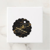 Luxury Black Marble Gold Monogram Business Brand フェイバータグ (インサイチュ)