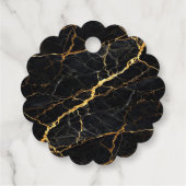 Luxury Black Marble Gold Monogram Business Brand フェイバータグ (裏面)