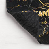 Luxury Black Marble Gold Monogram Business Brand マウスパッド (コーナー)
