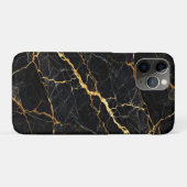 Luxury Black Marble Gold Monogram Business Brand Case-Mate iPhoneケース (裏面(横))