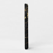 Luxury Black Marble Gold Monogram Business Brand Case-Mate iPhoneケース (裏面/左)