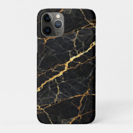 Luxury Black Marble Gold Monogram Business Brand iPhone 11 Proケース