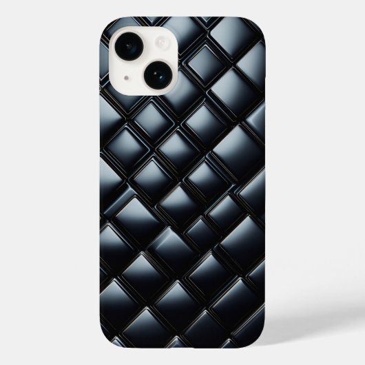 Luxury Black Metallic Diamond Phone Case - Sleek  Case-Mate iPhoneケース (裏面)