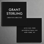 Luxury Black Modern Minimal Typography  スクエア名刺
