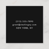 Luxury Black Modern Minimal Typography  スクエア名刺 (裏面)
