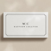 Luxury Black Professional Monogram Business Card 名刺