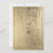 Luxury black purple brown gold foliage Wedding 招待状 (裏面)