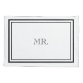 Luxury Black & Whiteミスター&ミセス 枕カバー (裏面-左)