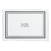 Luxury Black & Whiteミスター&ミセス 枕カバー (正面左)