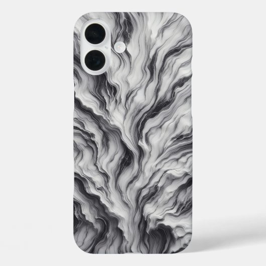 Luxury Black & White Marble Case - Deep Layered  Case-Mate iPhoneケース (裏面)