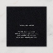 Luxury Black White Sunflower | Minimalist Florist  スクエア名刺 (裏面)