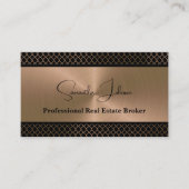Luxury Blk Copper QR Code Real Estate 名刺 (正面)