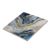 Luxury Blue and Gold Agate Geode Marble Abstract タイル (側面)