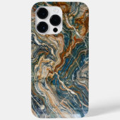 Luxury Blue and Gold Marble Swirl iPhone Case Case-Mate iPhoneケース (裏面)
