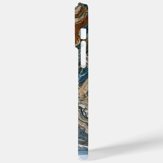 Luxury Blue and Gold Marble Swirl iPhone Case Case-Mate iPhoneケース (裏面 / 左)