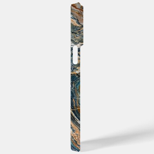 Luxury Blue and Gold Marble Swirl iPhone Case Case-Mate iPhoneケース (裏面 / 右)