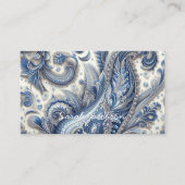 Luxury Blue and White Paisley 名刺 (正面)
