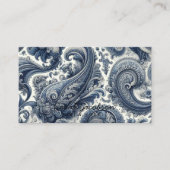 Luxury Blue and White Paisley 名刺 (正面)