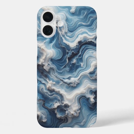 Luxury Blue and White Water Ripple Phone Case  Case-Mate iPhoneケース (裏面)