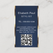 Luxury BLUE Golden Glitter Hair Stylist 3 photo 名刺 (裏面)