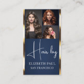 Luxury BLUE Golden Glitter Hair Stylist 3 photo 名刺 (正面)