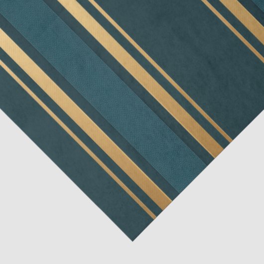 Luxury Blue Green Gold Stripe Decorative Tissue 薄葉紙 (詳細)