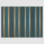 Luxury Blue Green Gold Stripe Decorative Tissue 薄葉紙 (正面)