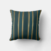 Luxury Blue Green Gold Stripe Gift Wrap Pattern クッション (裏面)