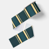 Luxury Blue Green Gold Stripe Gift Wrap Pattern グログランリボン (裏面)