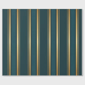 Luxury Blue Green Gold Stripe Gift Wrap Pattern ラッピングペーパー (フラット)