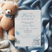 Luxury Blue Little Prince Real Foil Baby Shower  箔招待状