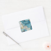 Luxury Blue Marble & Gold Foil Ingredients Label スクエアシール (封筒)