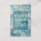 Luxury Blue Marble Makeup Artist & Hair Stylist 名刺 (正面)