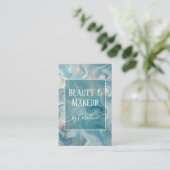 Luxury Blue Marble Makeup Artist & Hair Stylist 名刺 (スタンド正面)
