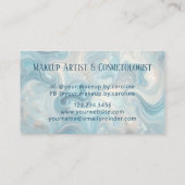 Luxury Blue Marble Makeup Artist & Hair Stylist 名刺 (裏面)