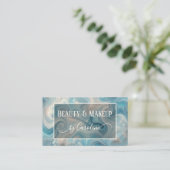 Luxury Blue Marble Makeup Artist & Hair Stylist 名刺 (スタンド正面)