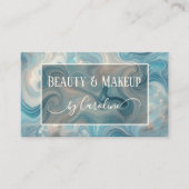 Luxury Blue Marble Makeup Artist & Hair Stylist 名刺 (正面)