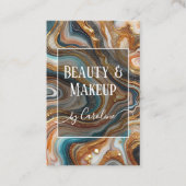 Luxury Blue Marble Makeup Artist & Hair Stylist 名刺 (正面)