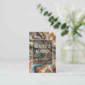 Luxury Blue Marble Makeup Artist & Hair Stylist 名刺 (スタンド正面)