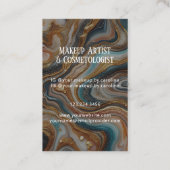 Luxury Blue Marble Makeup Artist & Hair Stylist 名刺 (裏面)