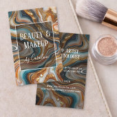 Luxury Blue Marble Makeup Artist & Hair Stylist 名刺
